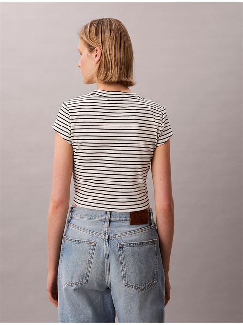 striped monologo baby rib tee CALVIN KLEIN JEANS | LV047F833GXDY